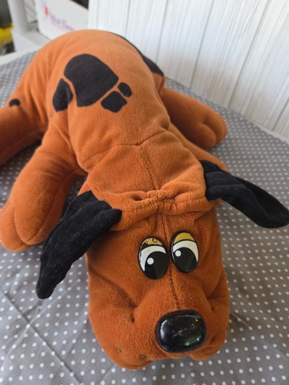 Vintage 1985 Tonka Pound Puppy Plush, Brown with Black Spots, Original